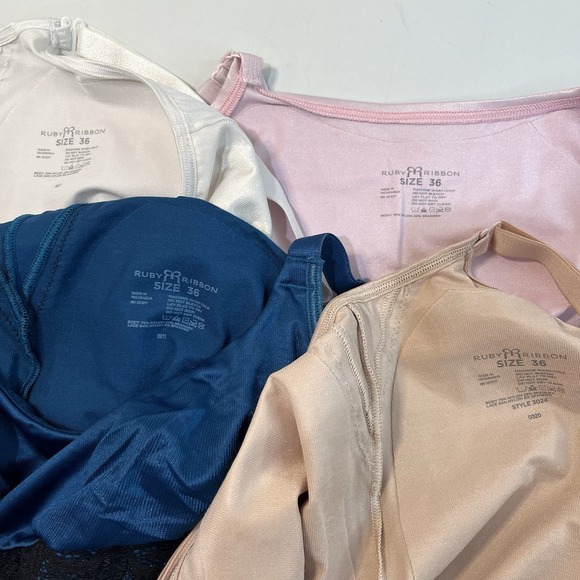 Lot 4 Ruby Ribbon Lace Cami Camisole Shaping Top Size 36 Shapewear Tank 3024 - Picture 2 of 11